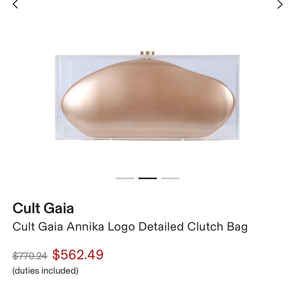 CULT GAIA Metallic Gold Clutch Enclosed In Acrylic-LOWEST PRICE AROUND - Picture 7 of 13